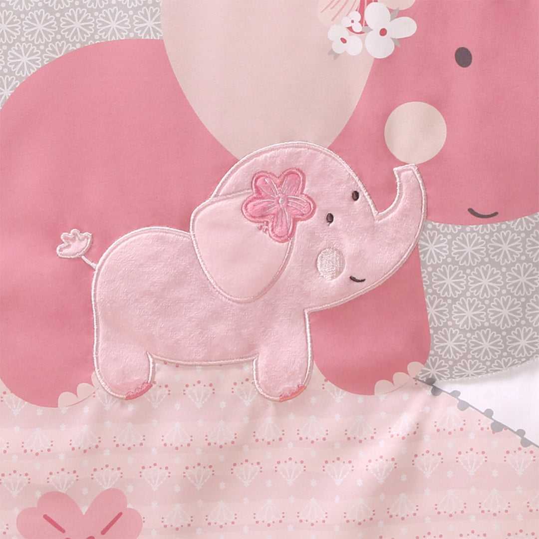 Pink Elephant 3 Piece Baby Crib Bedding Set for Girls - Image 7