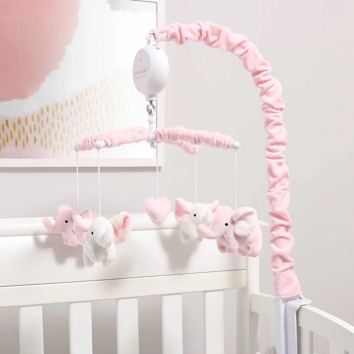 Pink Elephant Baby Musical Crib Mobile for Girls - Image 5