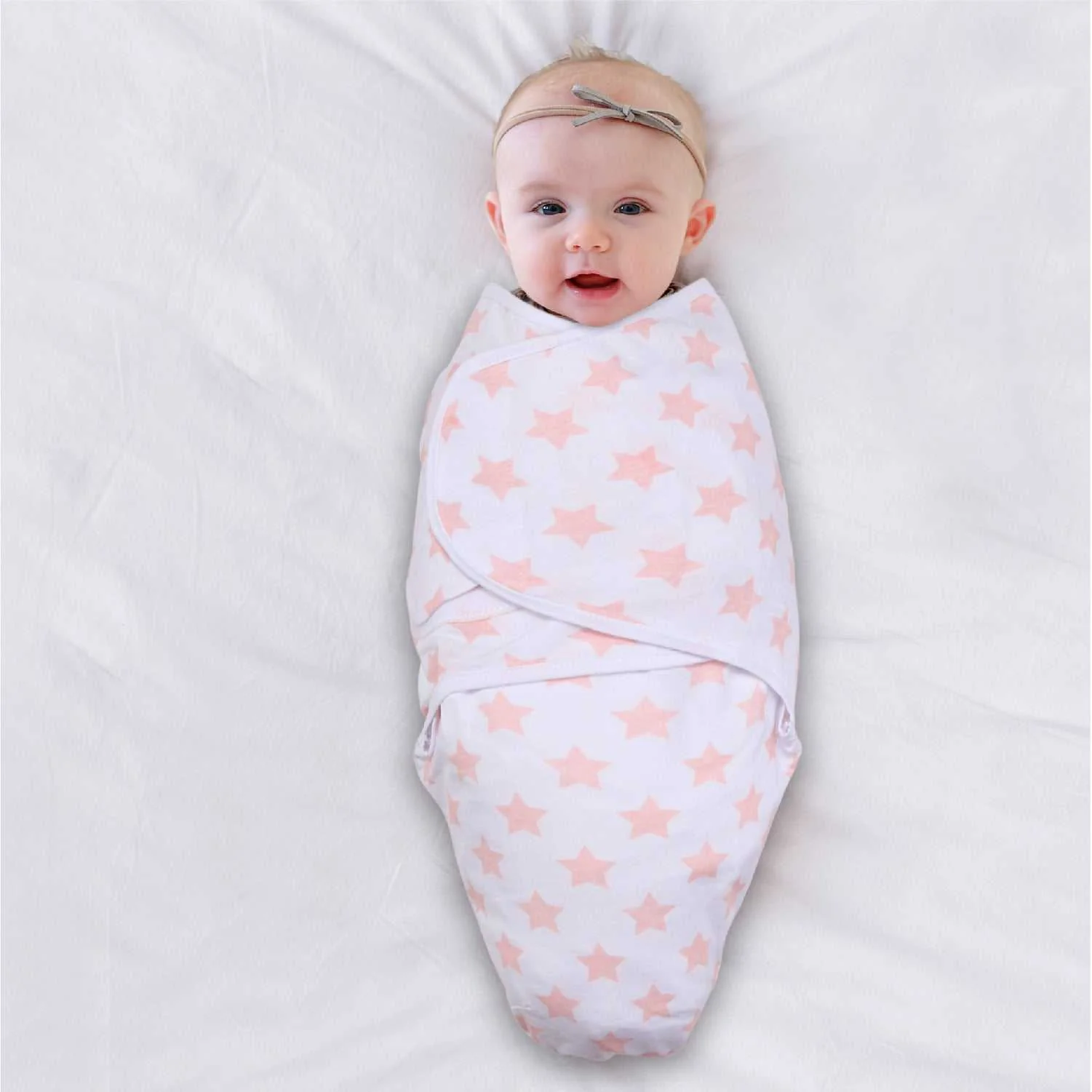 Pink Floral Baby Swaddle Blankets Set of 3 - Image 3