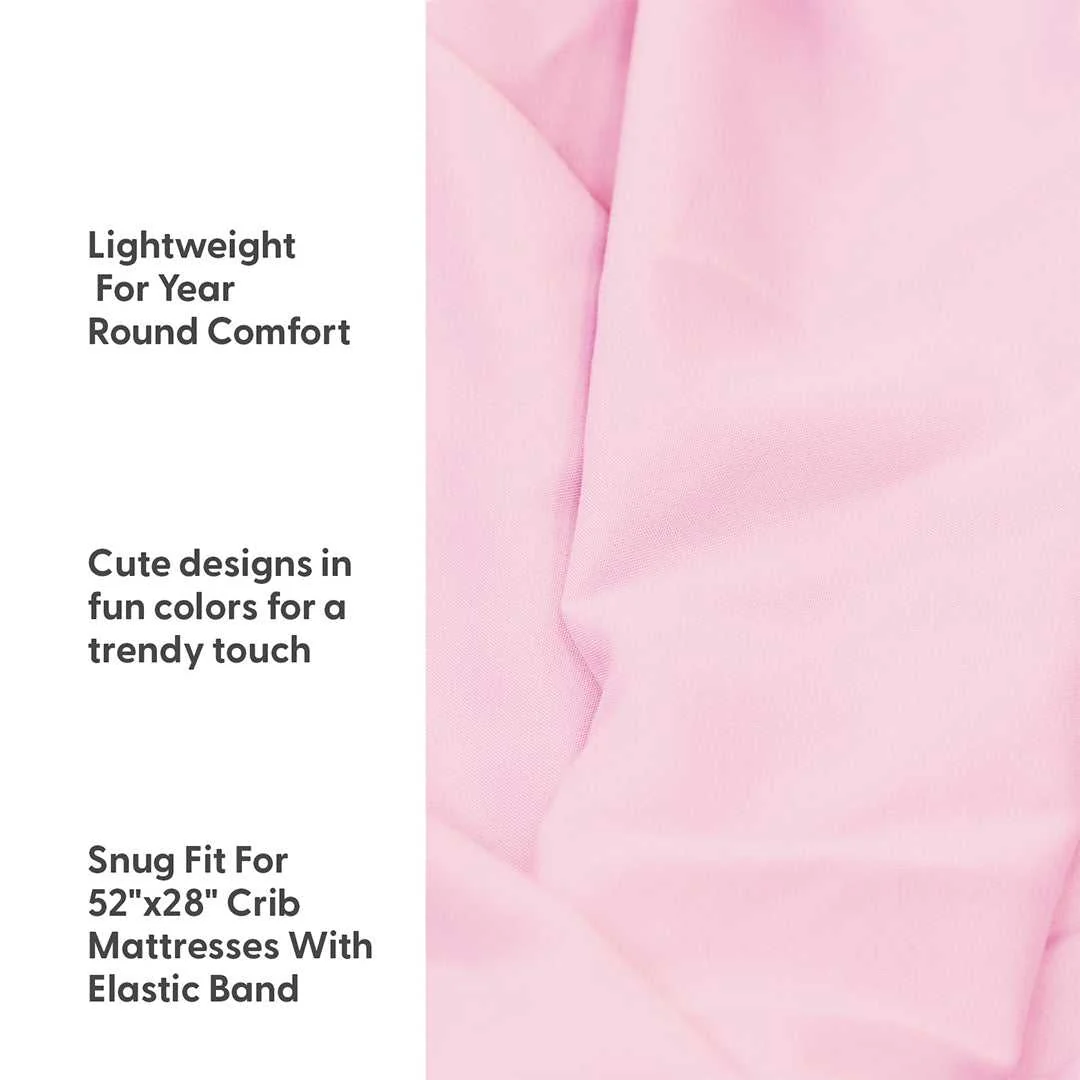 Pink Roses and Ditsy Floral 4-Pack Fitted Crib Sheet Set - Image 3