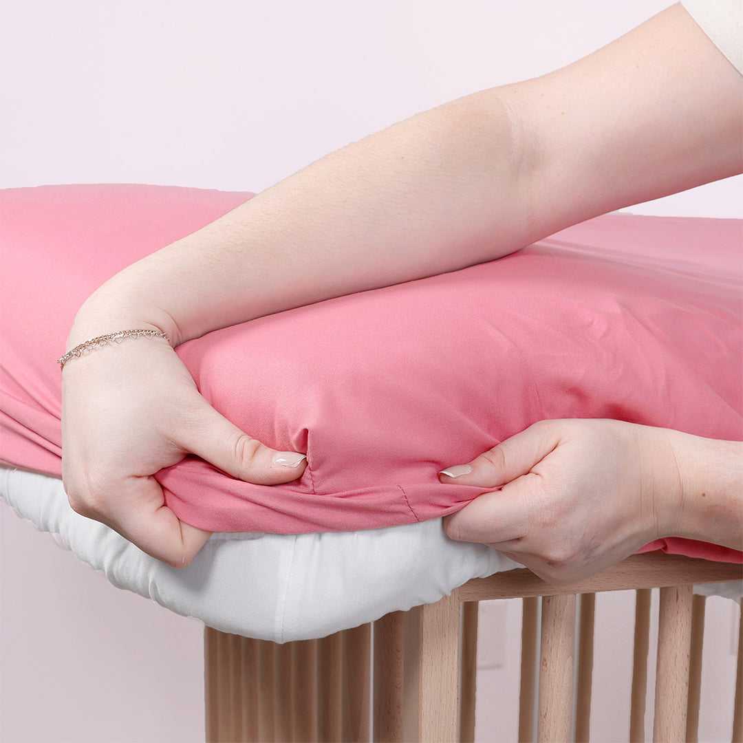 Pink Roses and Ditsy Floral 4-Pack Fitted Crib Sheet Set - Image 6
