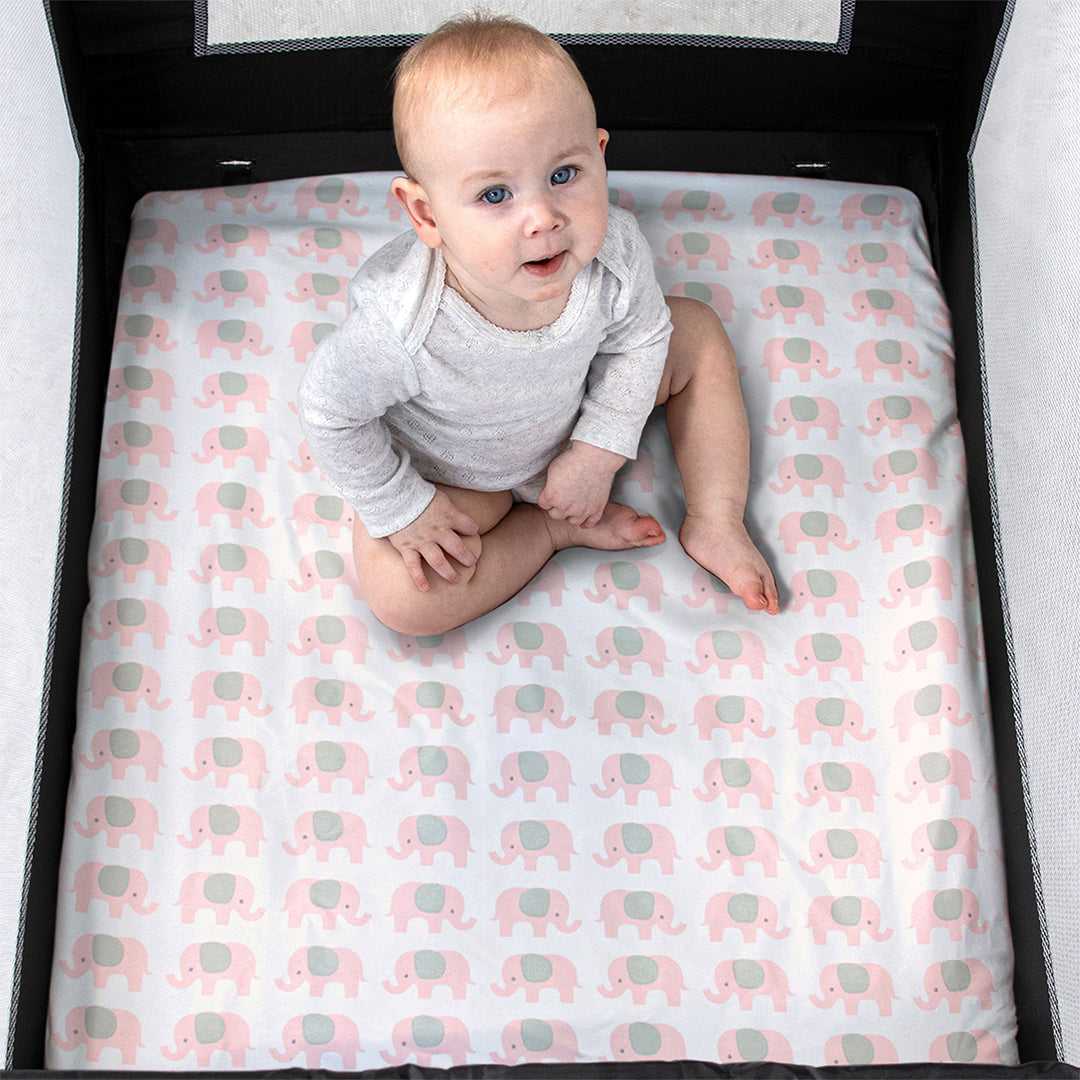 Pink Roses & Ditsy Playard Mini Crib Sheets, 3-Pack - Image 5