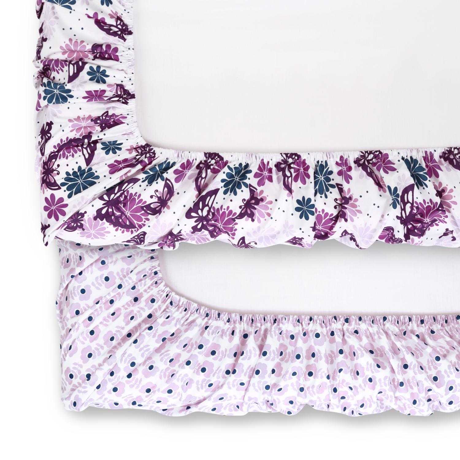 Purple Butterfly and Purple Ditsy Floral 2-Pack Sheet Set - Image 4