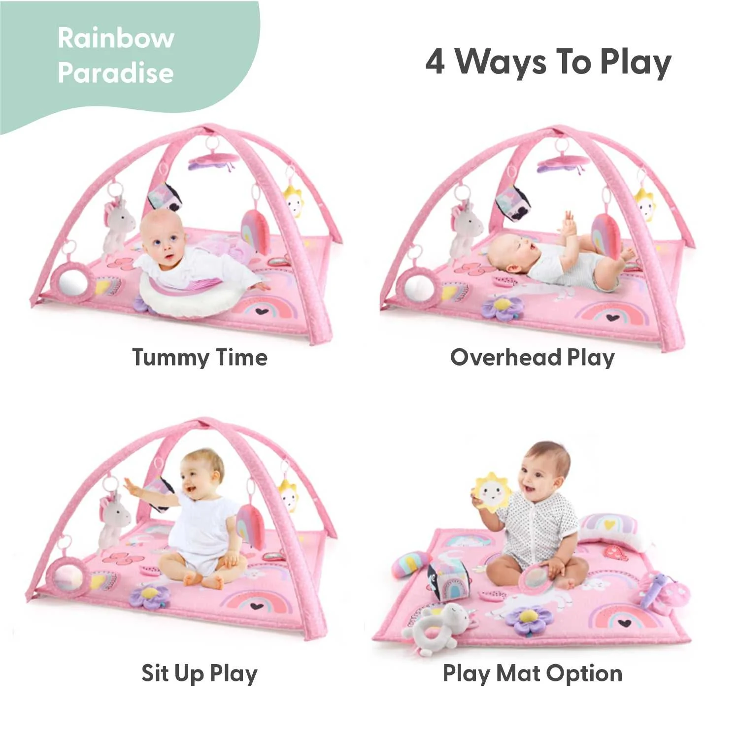 Rainbow Paradise 7-in-1 Baby Activity Gym and Playmat - Image 3