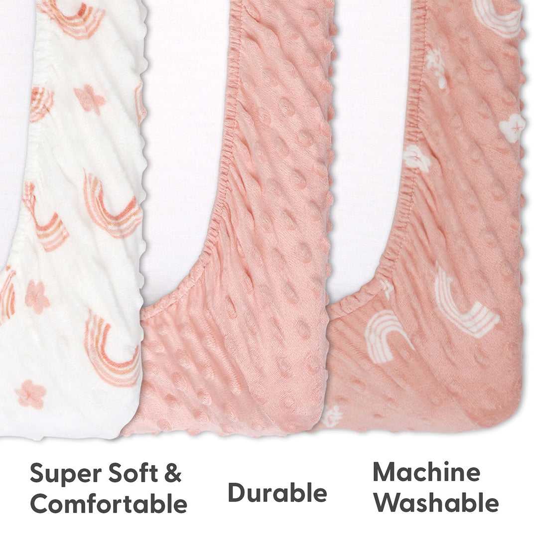 Rainbow Floral Plush Minky 3-Pack Changing Pad Covers - Image 4