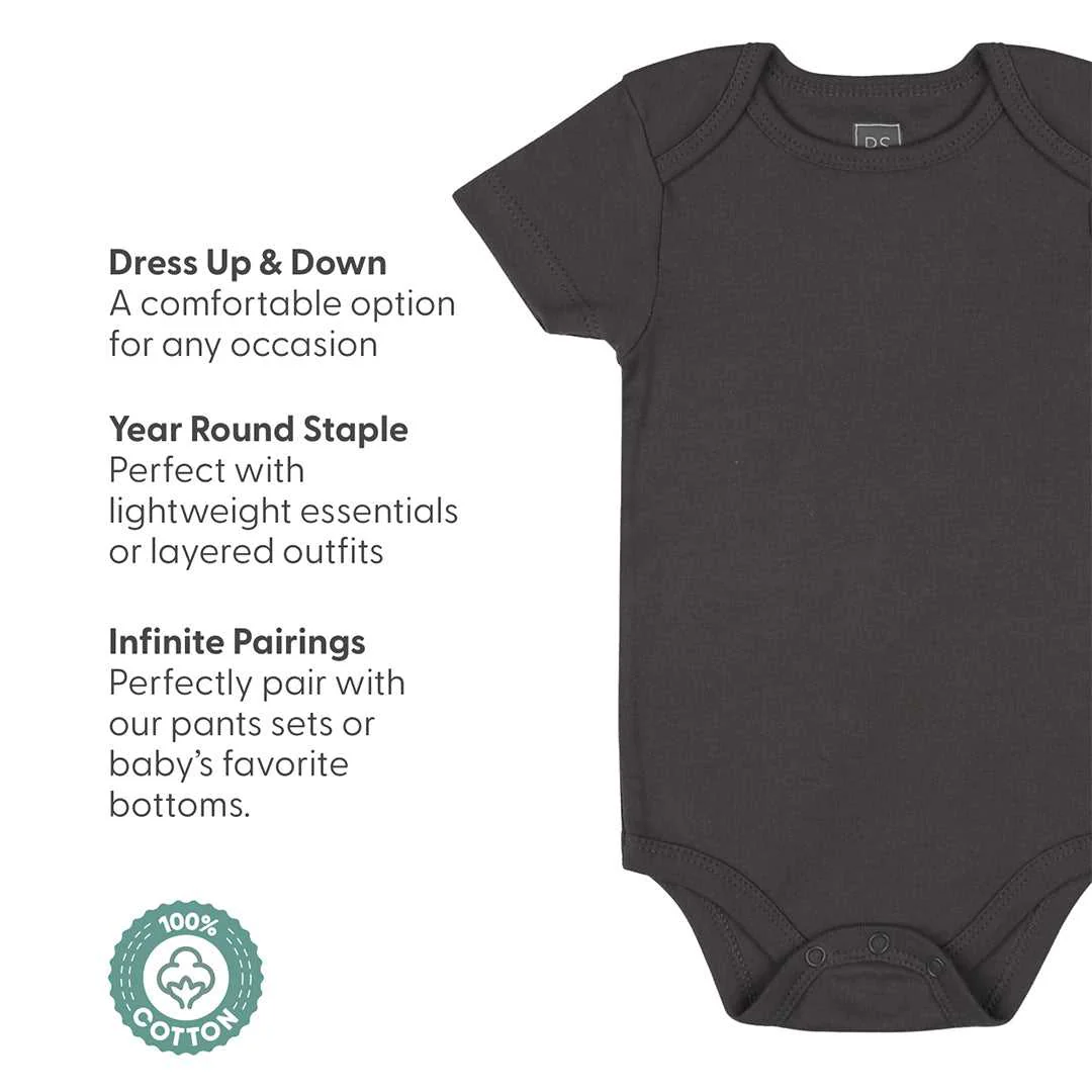 Safari 5-Pack Short Sleeve Bodysuits in Grey and Light Green, 9-12 Months - Image 3