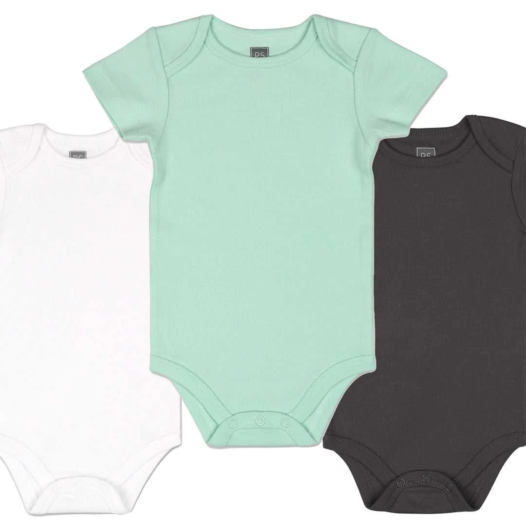 Safari 5-Pack Short Sleeve Bodysuits in Grey and Light Green, 9-12 Months - Image 5