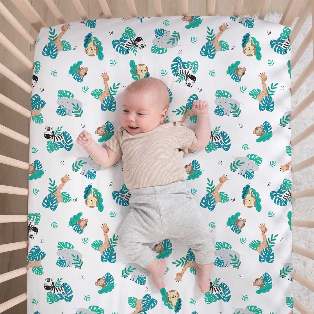 Safari Adventures 3 Piece Baby Crib Bedding Set for Boys & Girls - Image 3