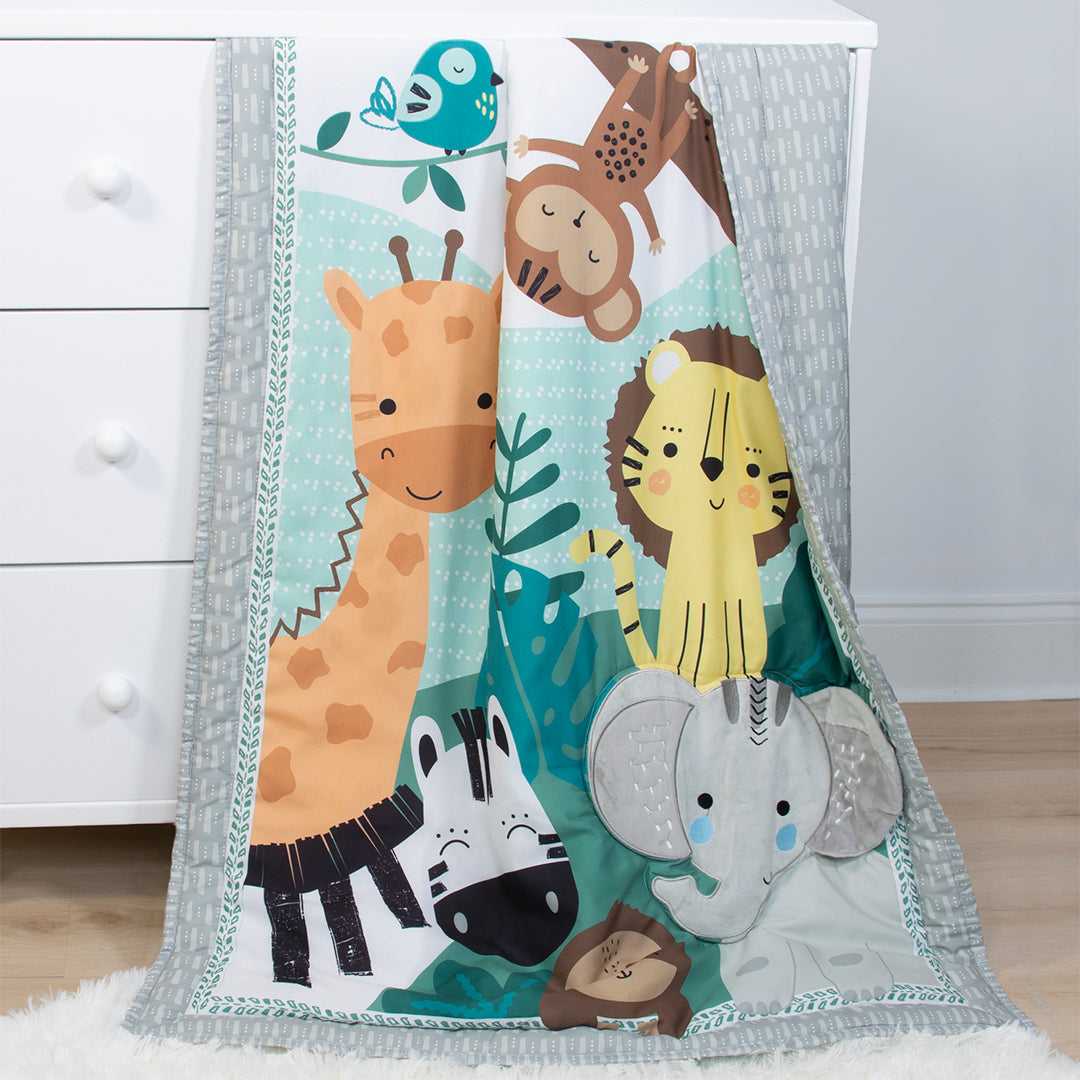 Safari Adventures 3 Piece Baby Crib Bedding Set for Boys & Girls - Image 5