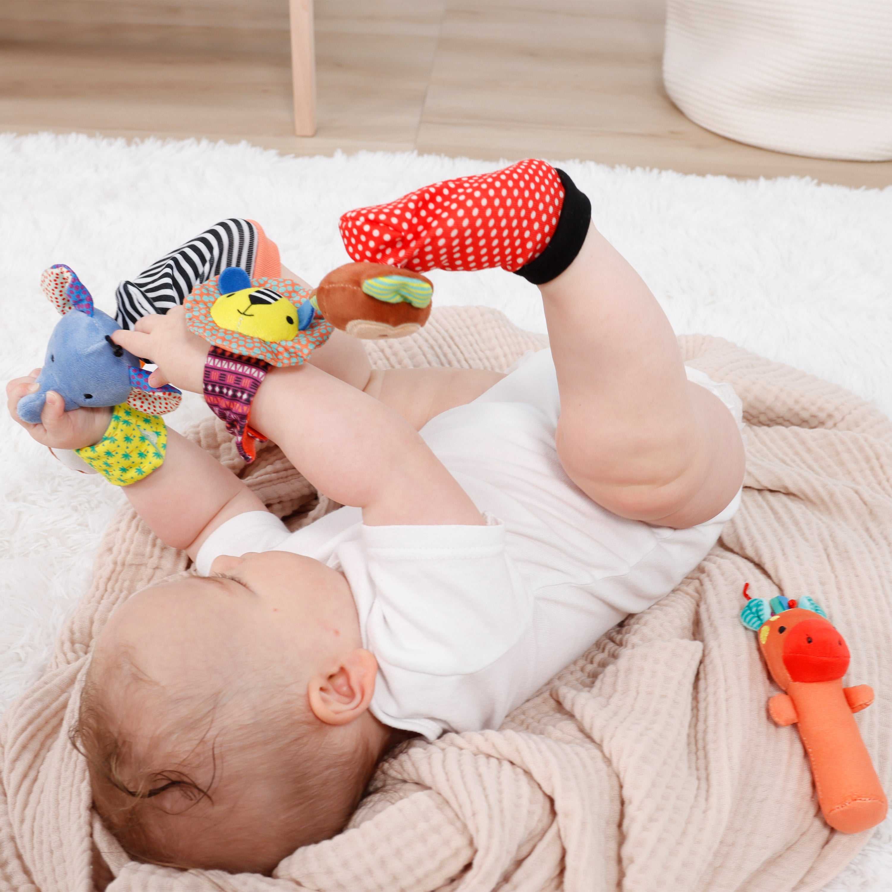 Safari Baby Sock Rattles Set of 5 - Image 5