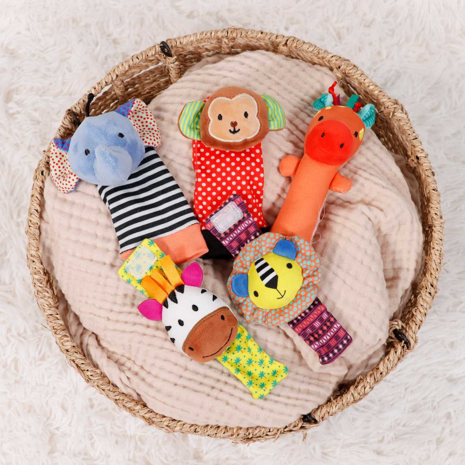 Safari Baby Sock Rattles Set of 5 - Image 6