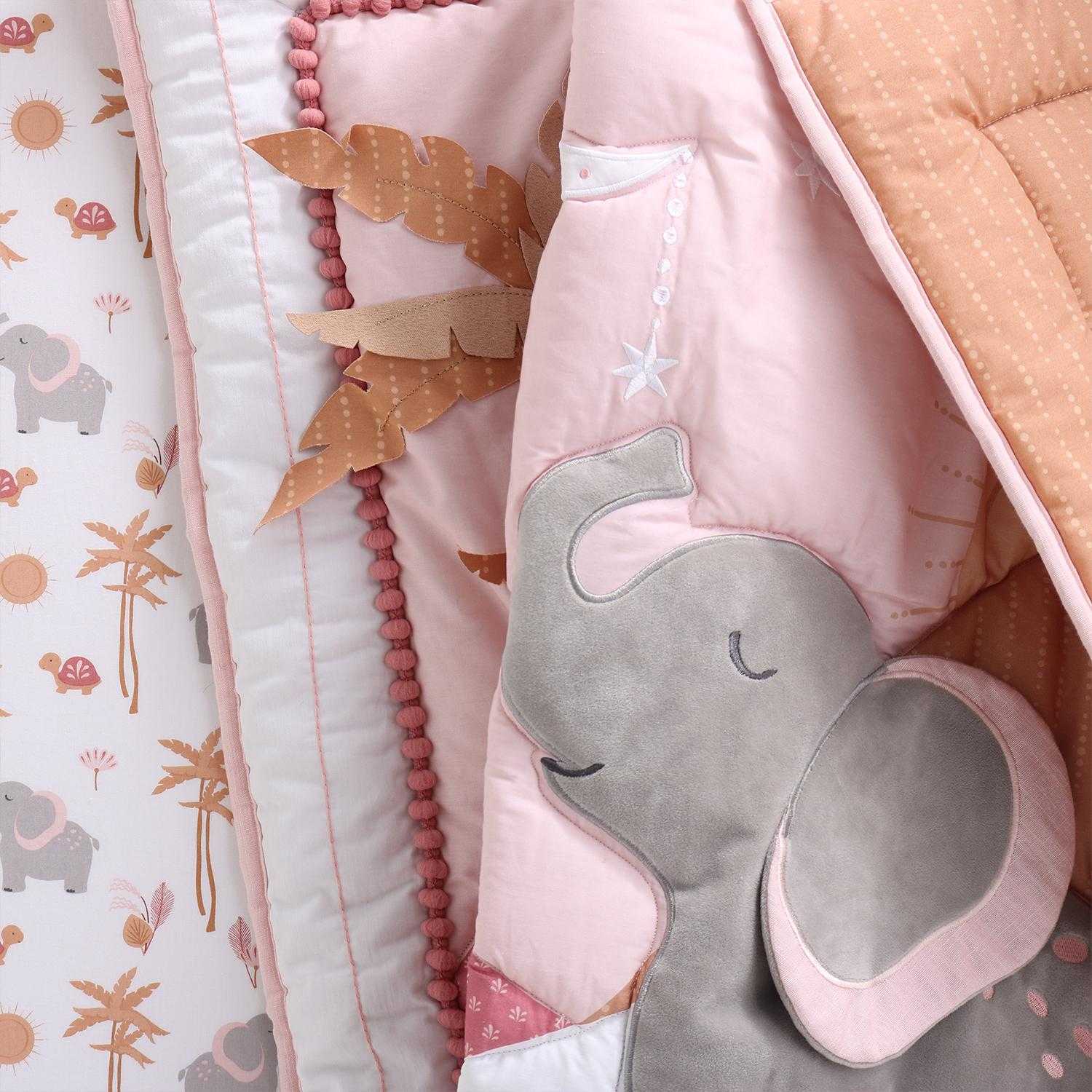 Safari Oasis 4 Piece Organic Cotton Baby Crib Bedding Set for Girls - Image 5