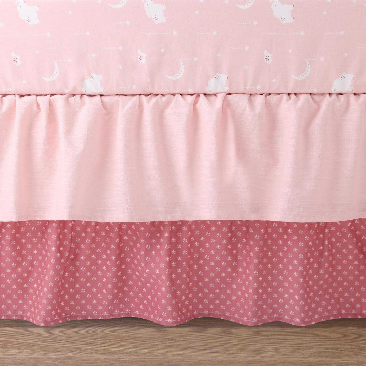 Safari Oasis 4 Piece Organic Cotton Baby Crib Bedding Set for Girls - Image 6