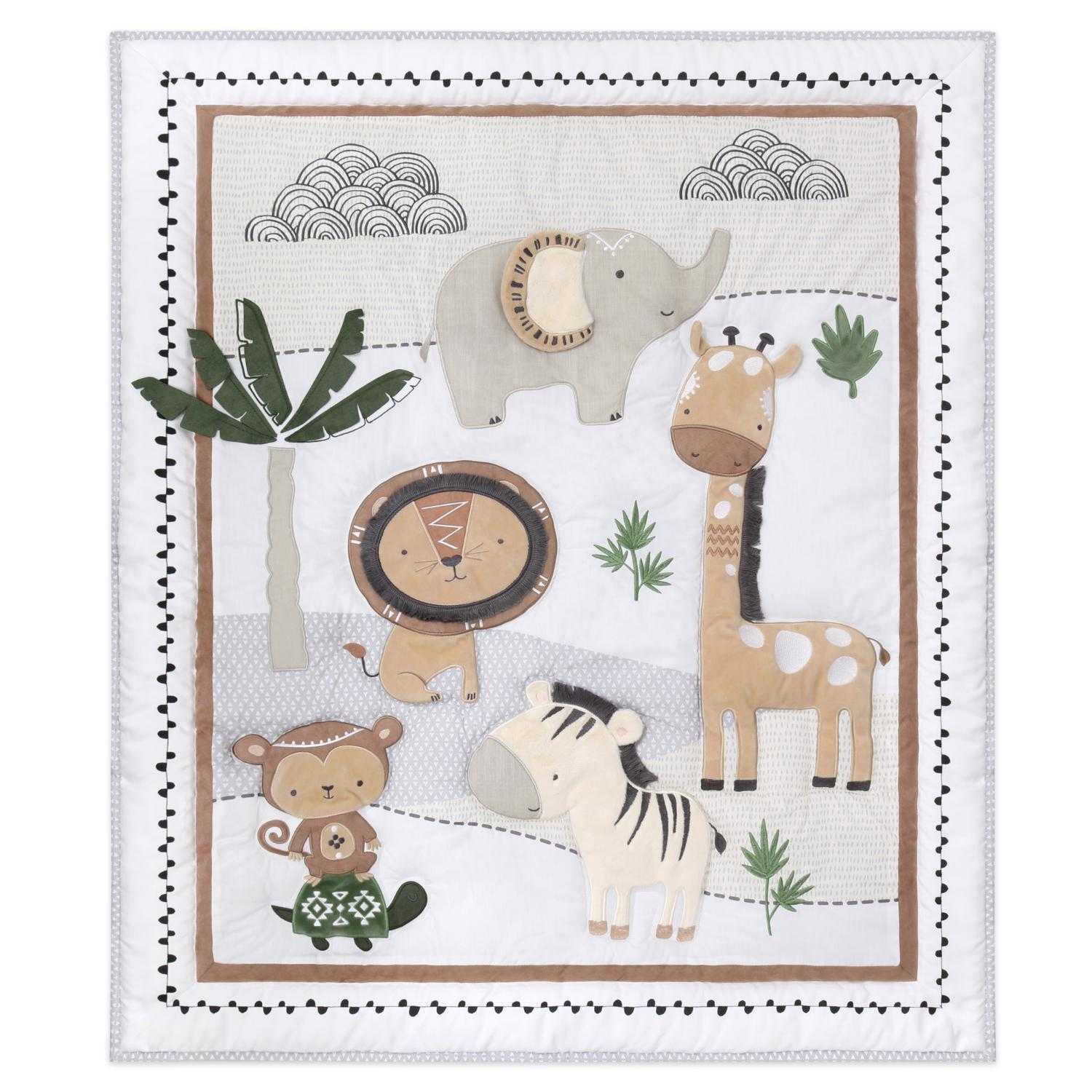 Safari Serenity 4 Piece Organic Cotton Baby Crib Bedding Set for Boys & Girls - Image 4