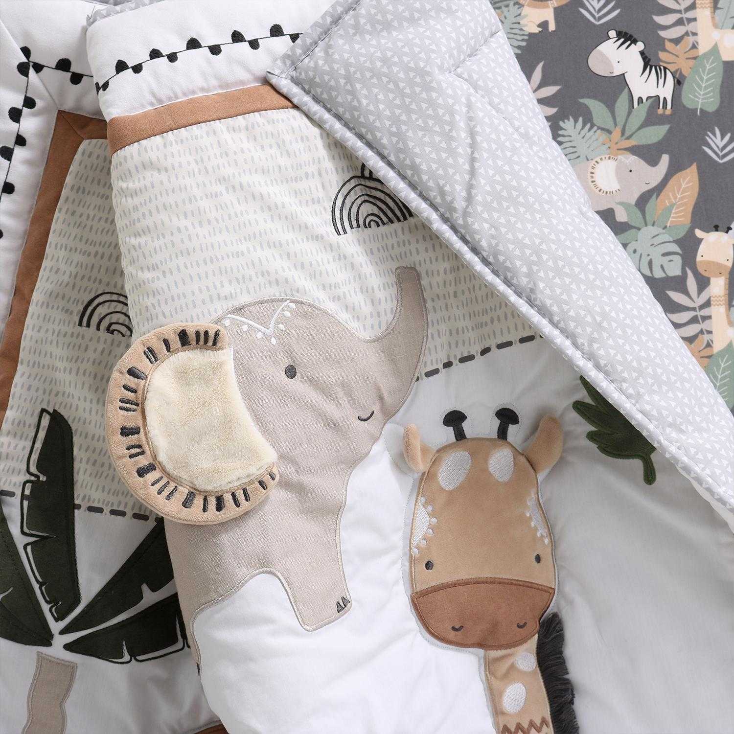 Safari Serenity 4 Piece Organic Cotton Baby Crib Bedding Set for Boys & Girls - Image 5