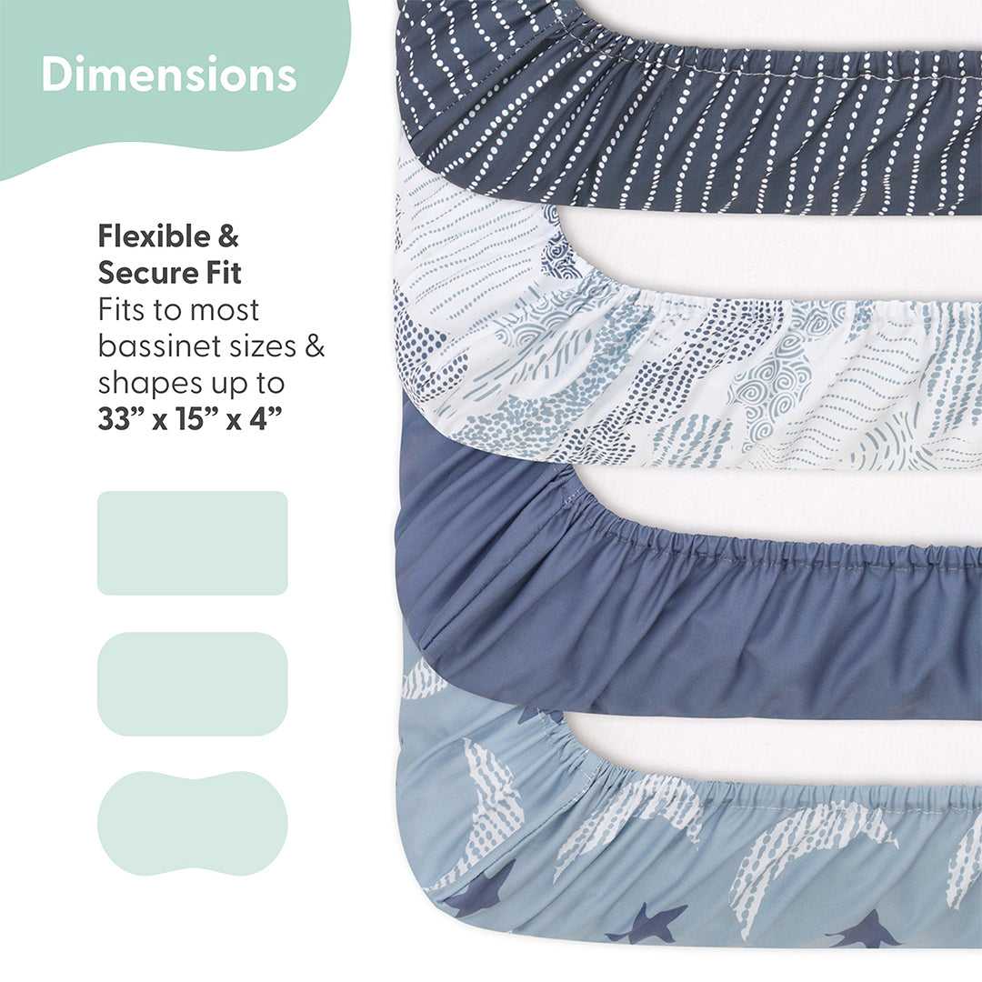 Soft Cloud Baby Bassinet Sheets 4-Pack for Boys and Girls - Image 4