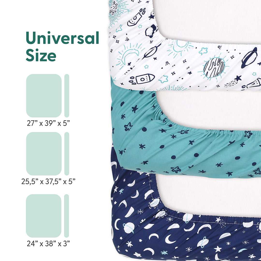 Space Playard Mini Crib Sheets, 3-Pack - Image 3