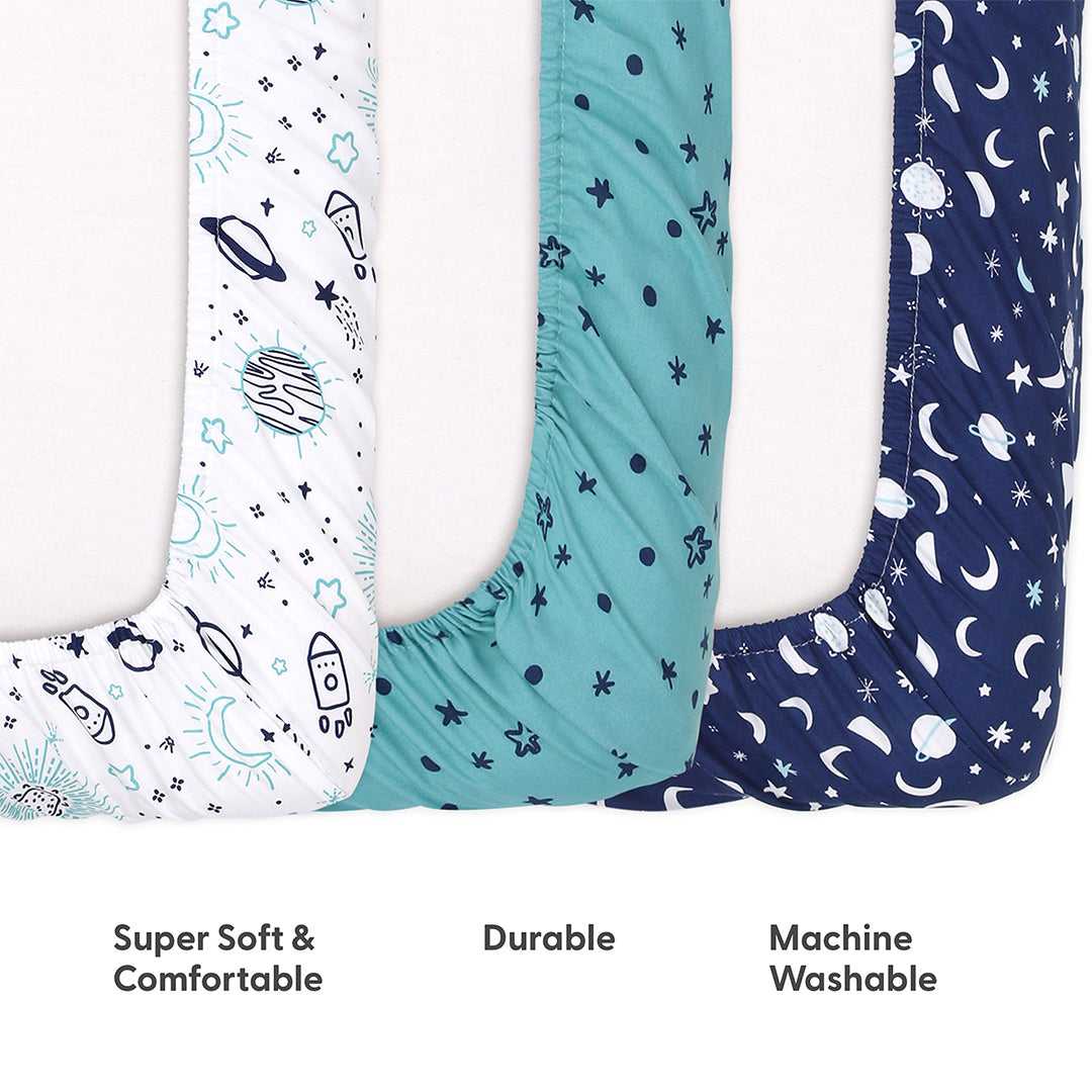 Space Playard Mini Crib Sheets, 3-Pack - Image 4