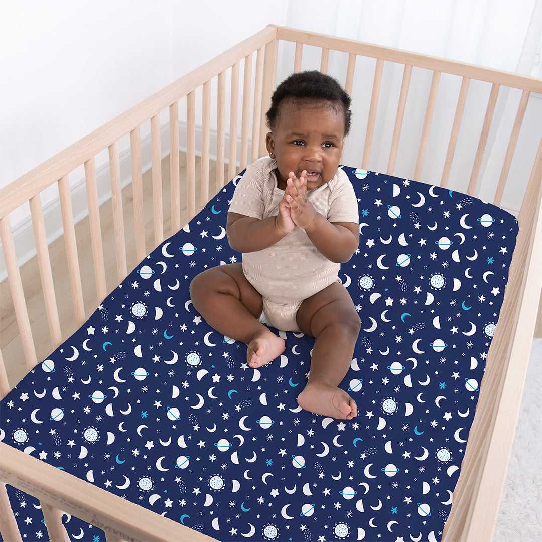 Space 4-Pack Fitted Crib Sheet Set - Image 5