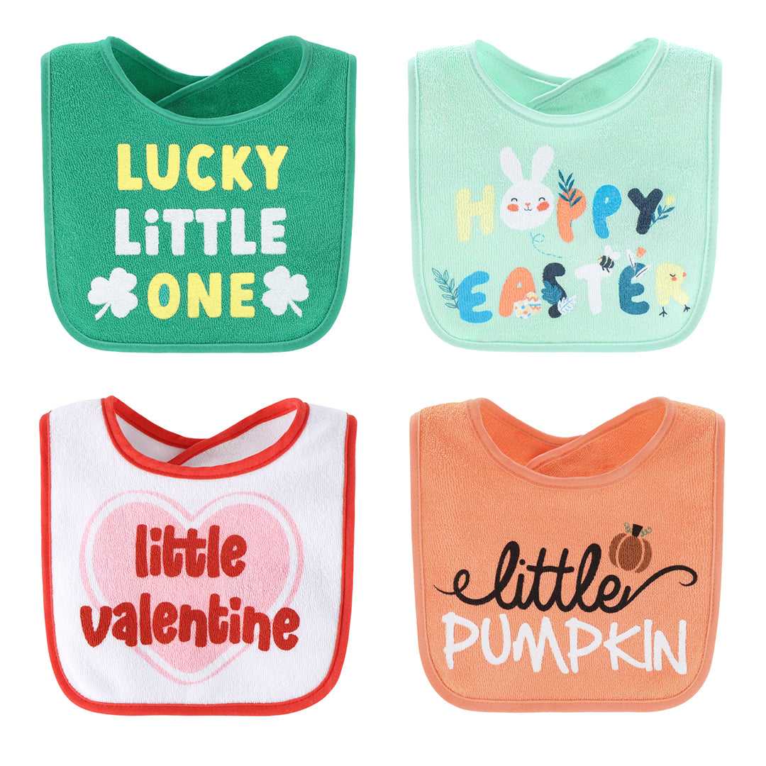 Holiday Baby Boy or Girl Terry Bibs Set of 10 - Image 4