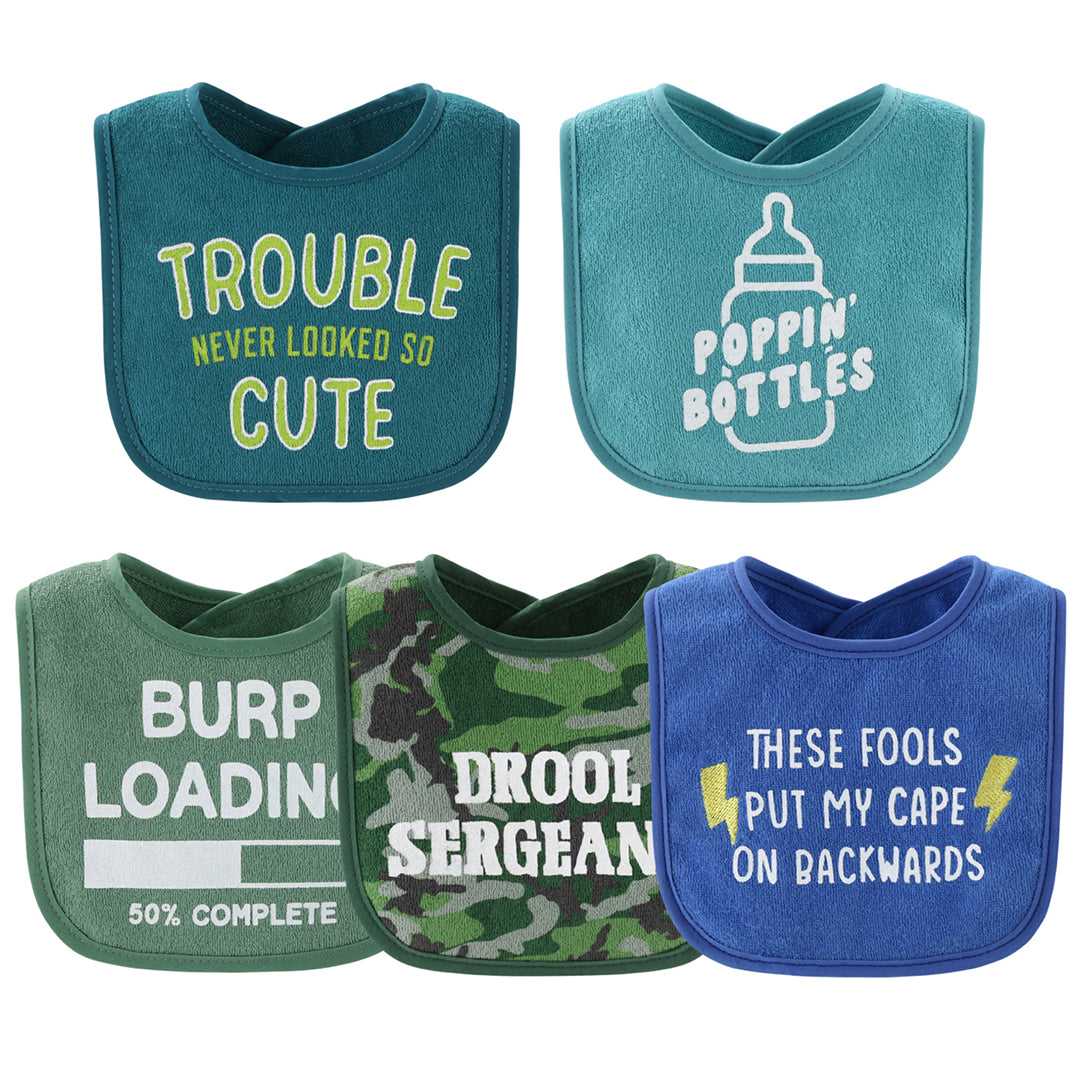 Oh Boy! Baby Boy Terry Bibs Set of 10 - Image 4