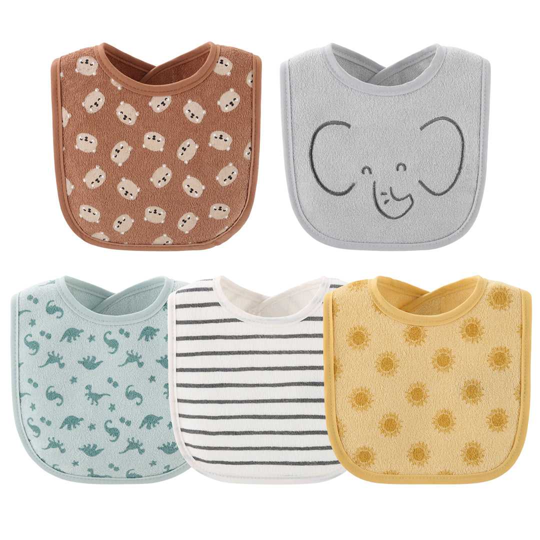 Soft Neutral Baby Boy or Girl Bibs Set of 10 - Image 5