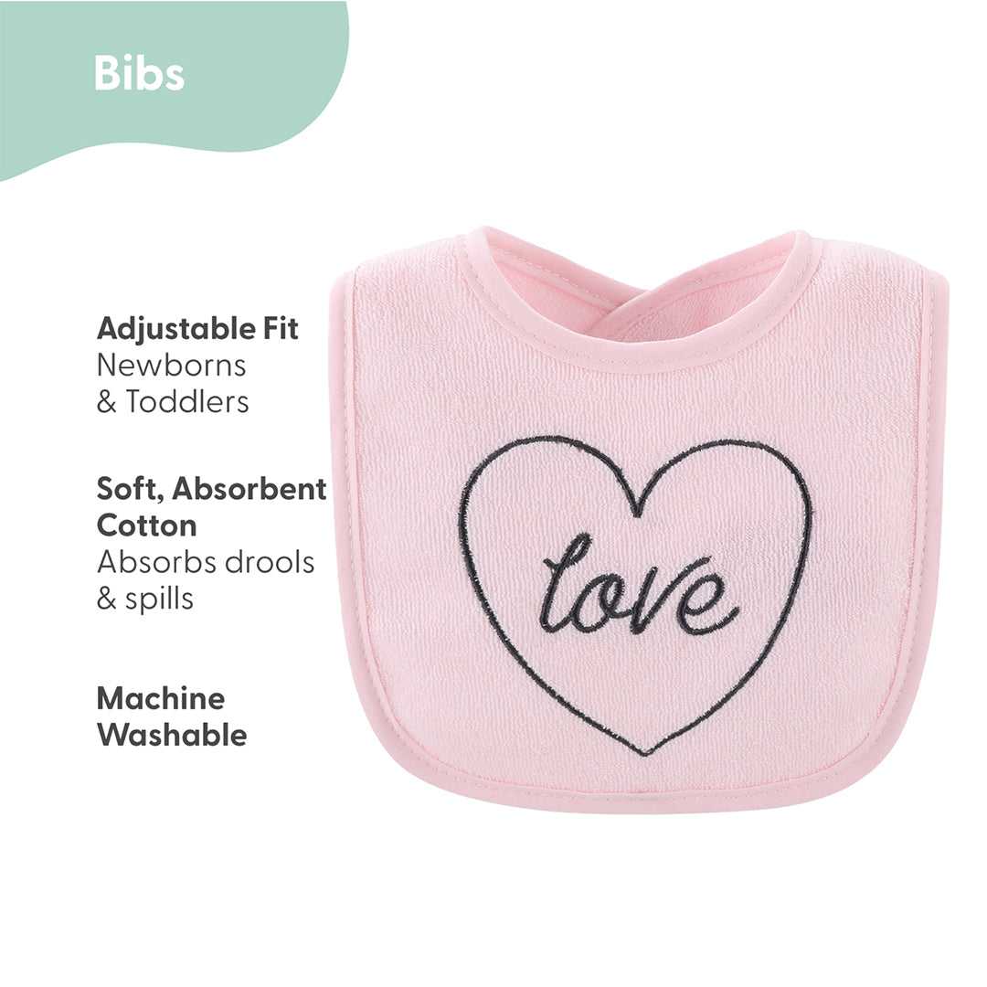 Rainbow Floral Baby Girl Terry Bib Set of 10 - Image 3