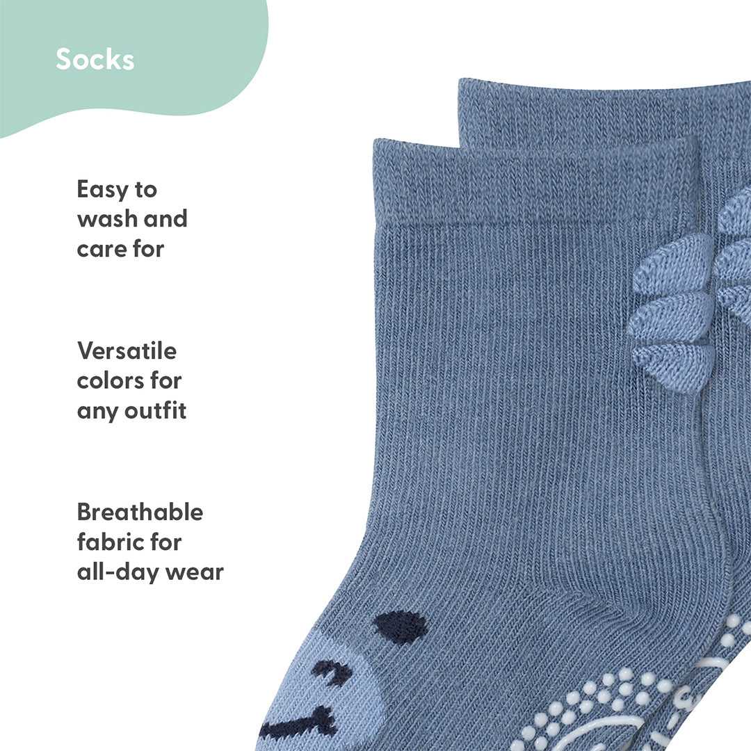 Blue, Gray Organic Baby Boy Socks, 12-Pack - Image 3