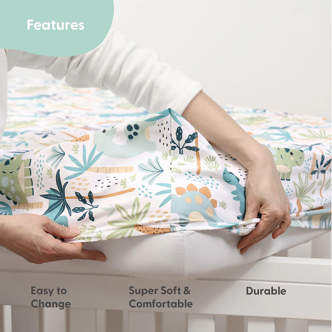 Dinosaur 3-Piece Crib Bedding Set - Image 3