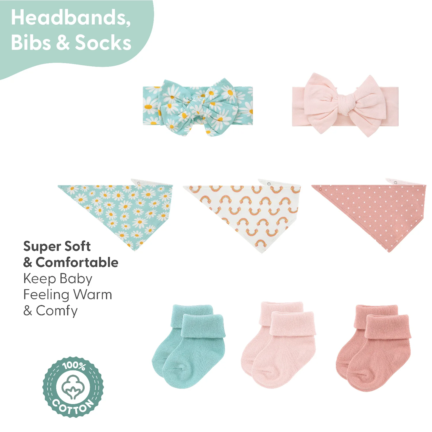 Carefree Floral Baby Girl Clothing Gift Set, 15-Piece - Image 7