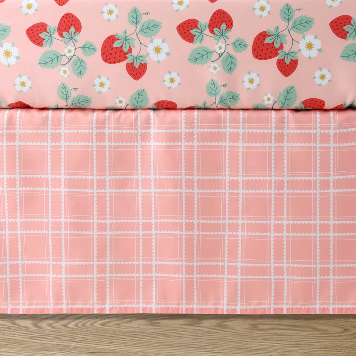 Crib Bedding Set for Baby Girls, Strawberry Sweet, 3 Pieces - Image 4