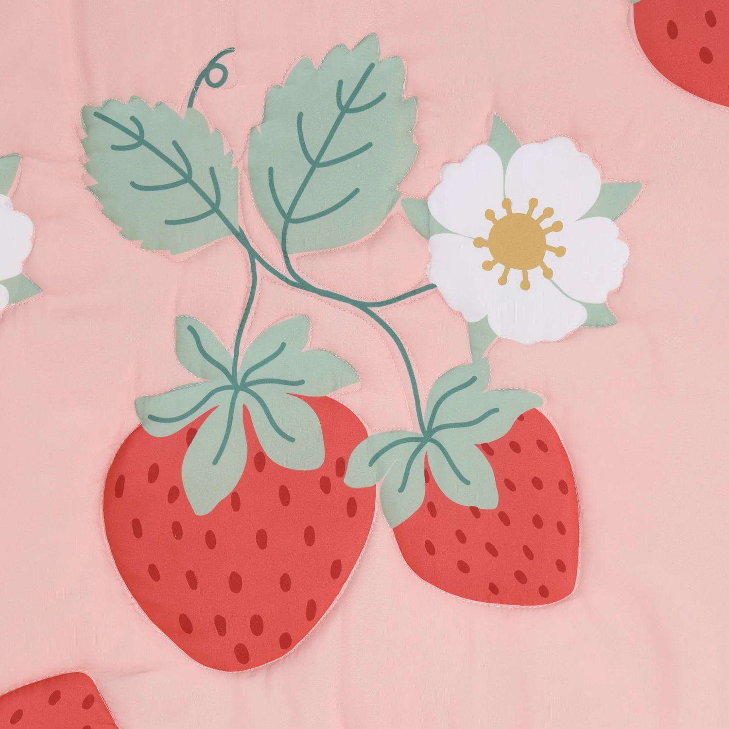 Crib Bedding Set for Baby Girls, Strawberry Sweet, 3 Pieces - Image 7