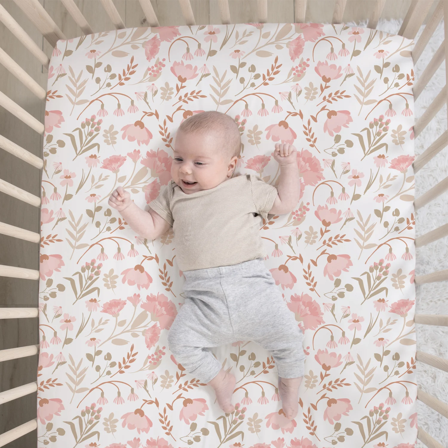 Whimsical Floral 3 Piece Crib Bedding Set for Girls - Image 3