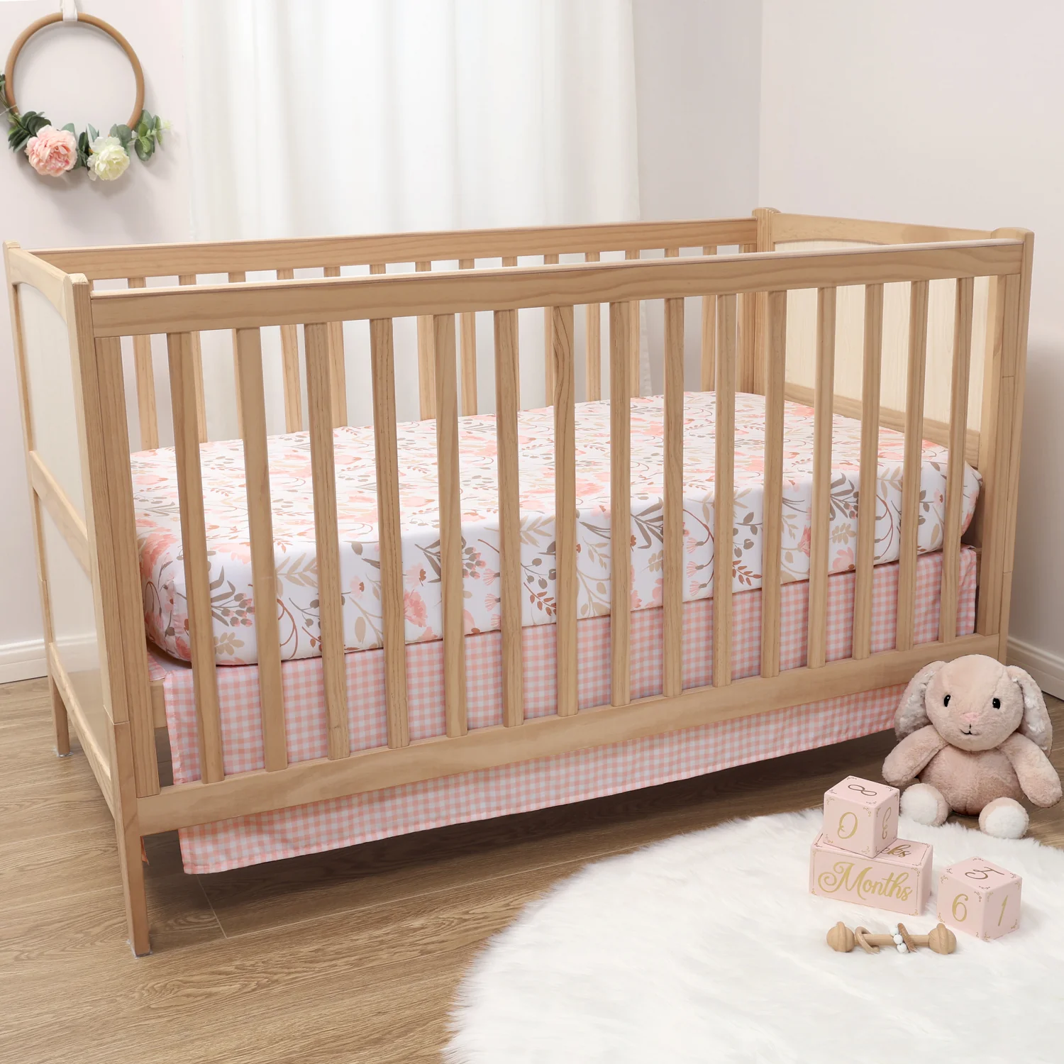 Whimsical Floral 3 Piece Crib Bedding Set for Girls - Image 6