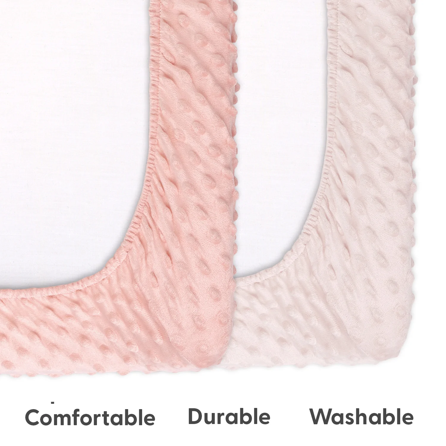Minky Dot Pink Ultra Soft Baby Mat Cover for Girls, 2 Pack - Image 4