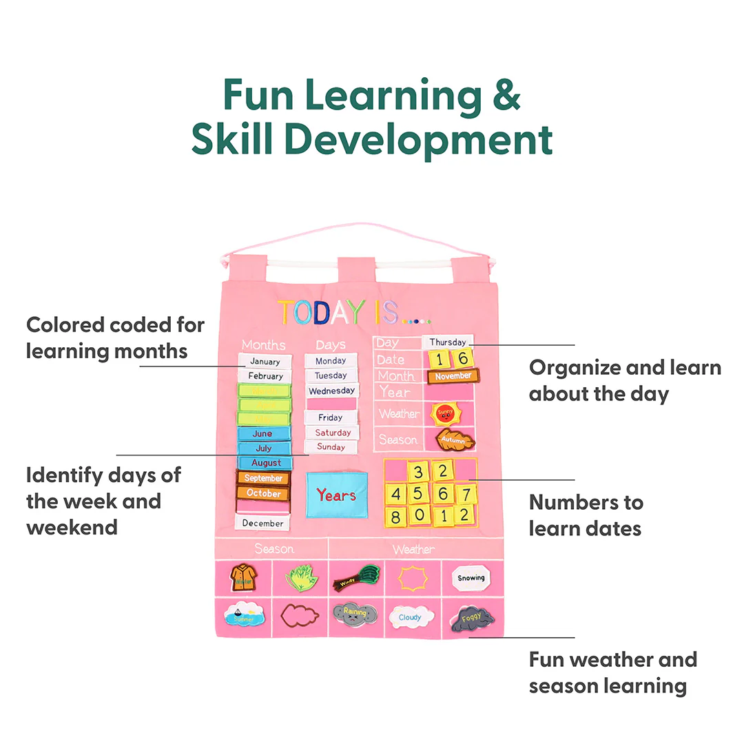 Today Is Learning Calendar, Pink - Image 3