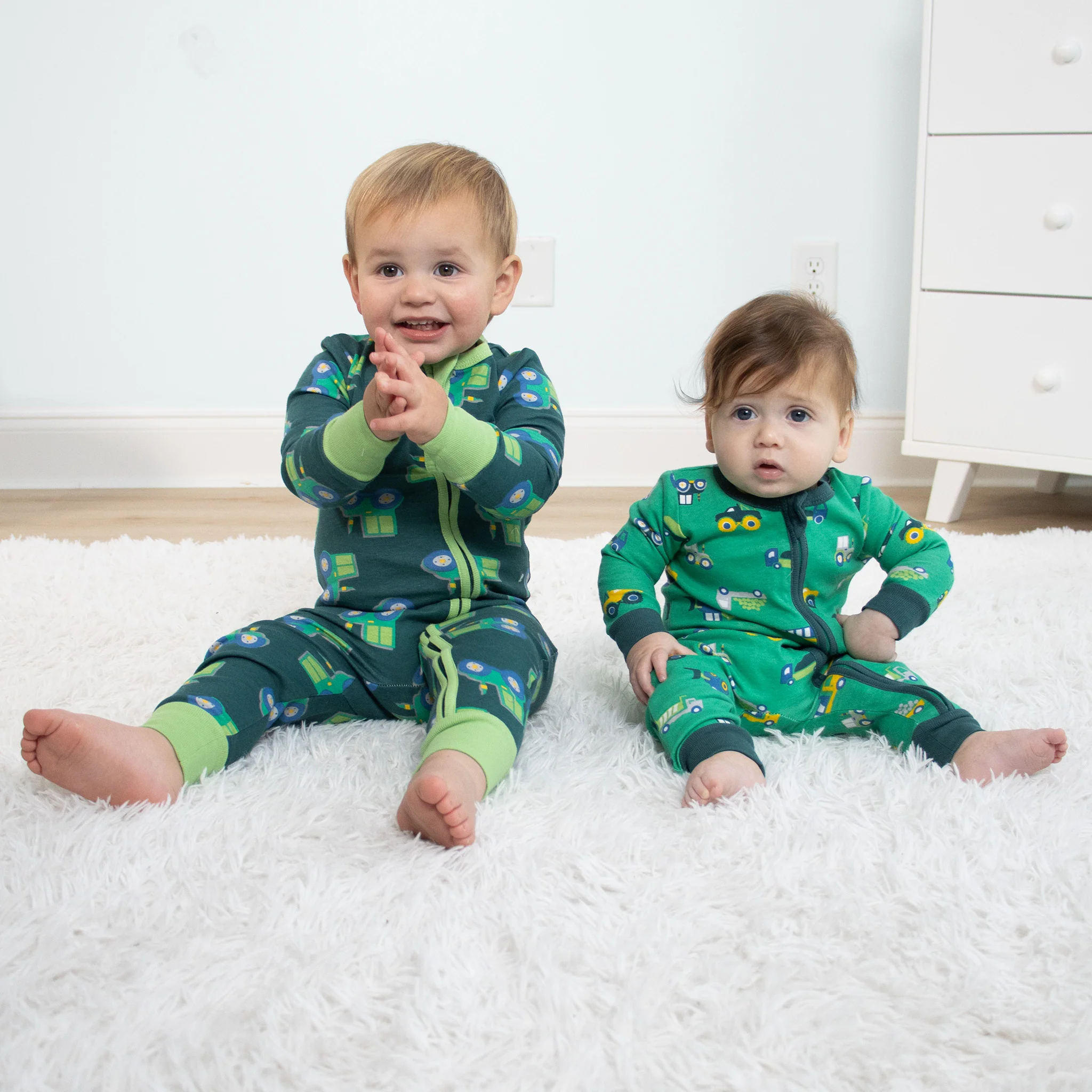Trucks & Tractors Cotton Footless Sleepers for Boys, 2 Pack - Image 5