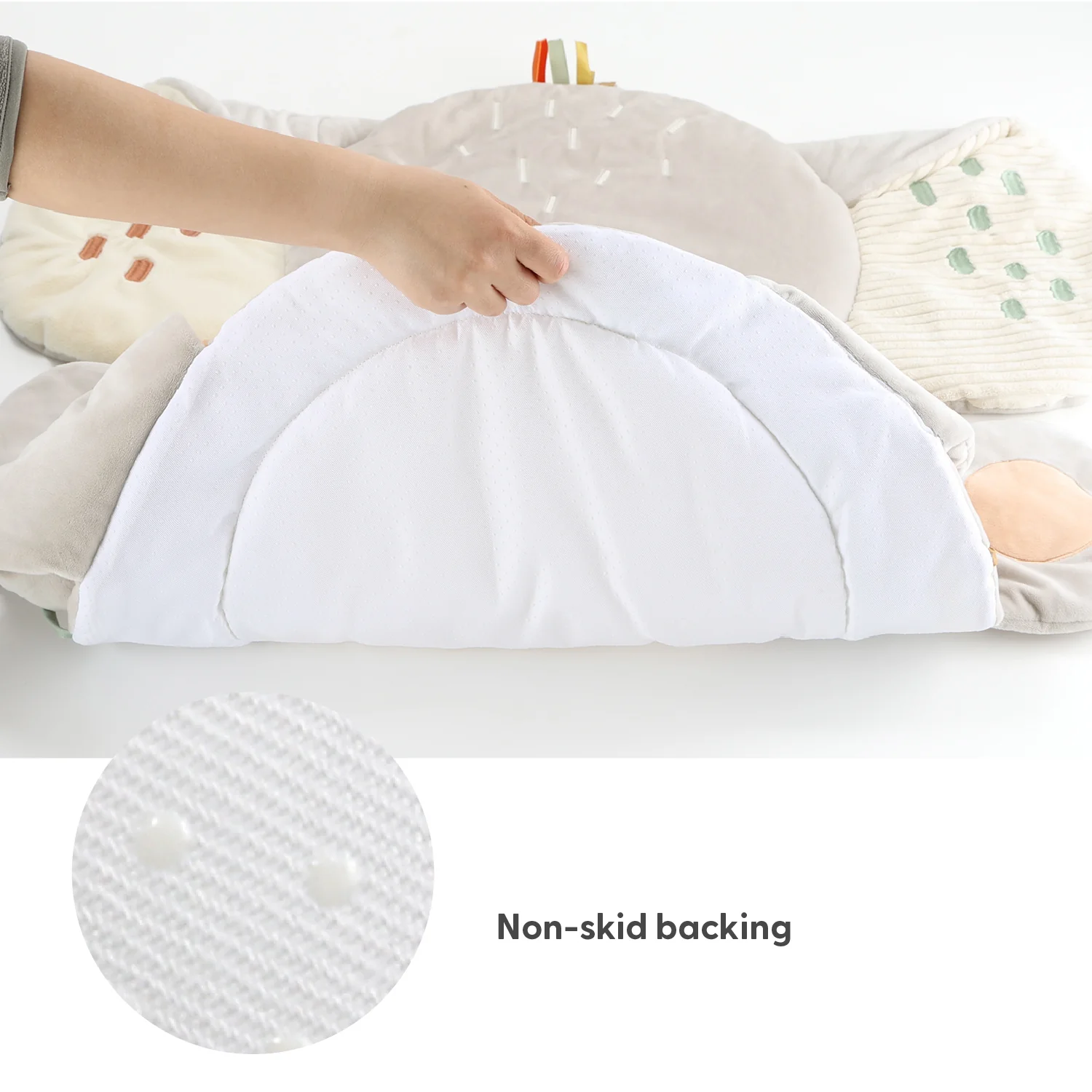 Tummy Time Mat and Baby Lovey Security Blanket- Safari Elephant - Image 5