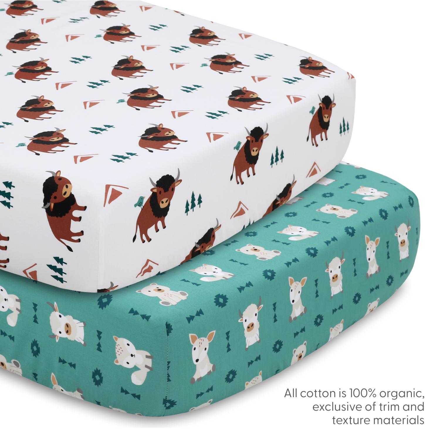 Western Woods 4-Piece Organic Crib Bedding Set - Image 2
