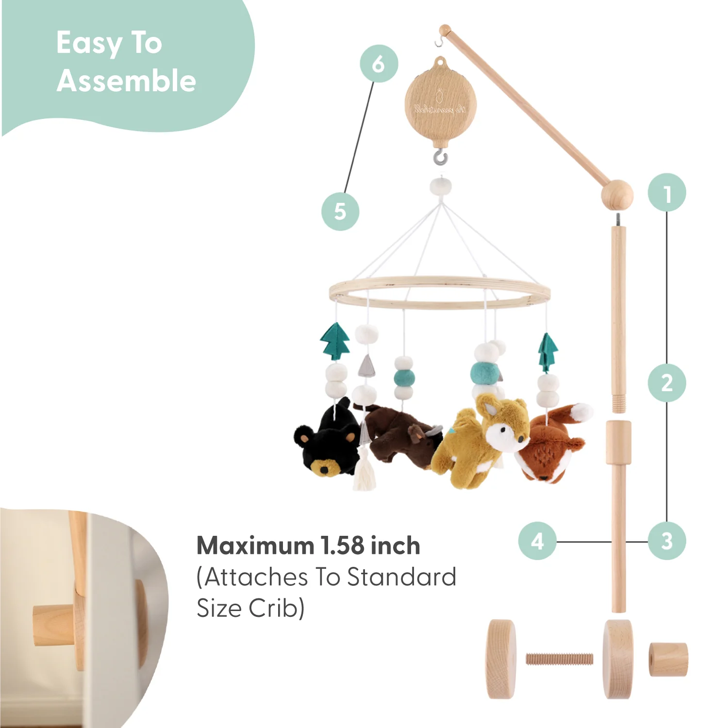 Western Woods Baby Musical Crib Mobile - Image 4