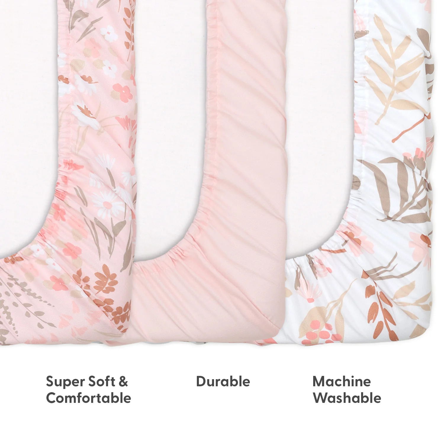 Whimsical Floral Playard Mini Crib Sheets, 3-Pack - Image 4