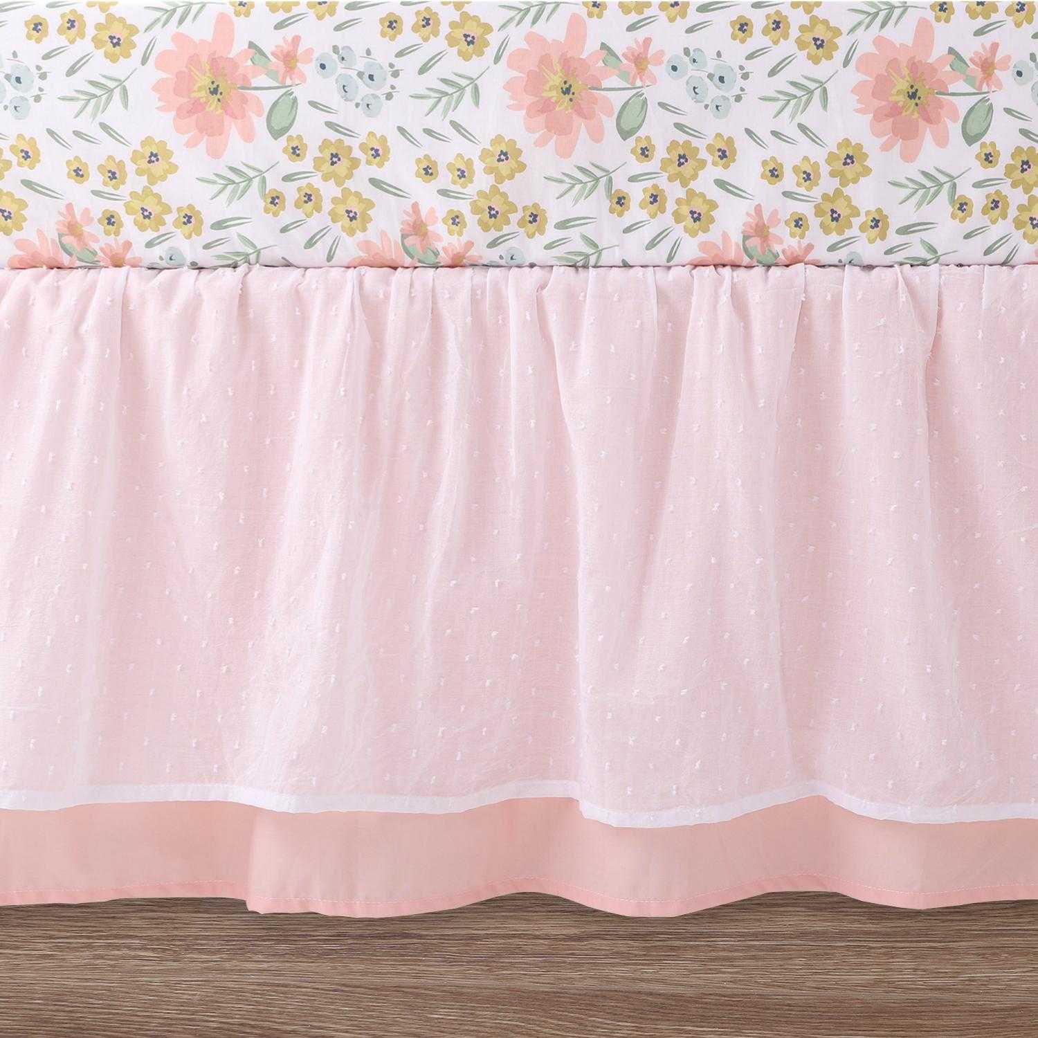 Wildflower 4 Piece Organic Cotton Baby Crib Bedding Set for Girls - Image 6
