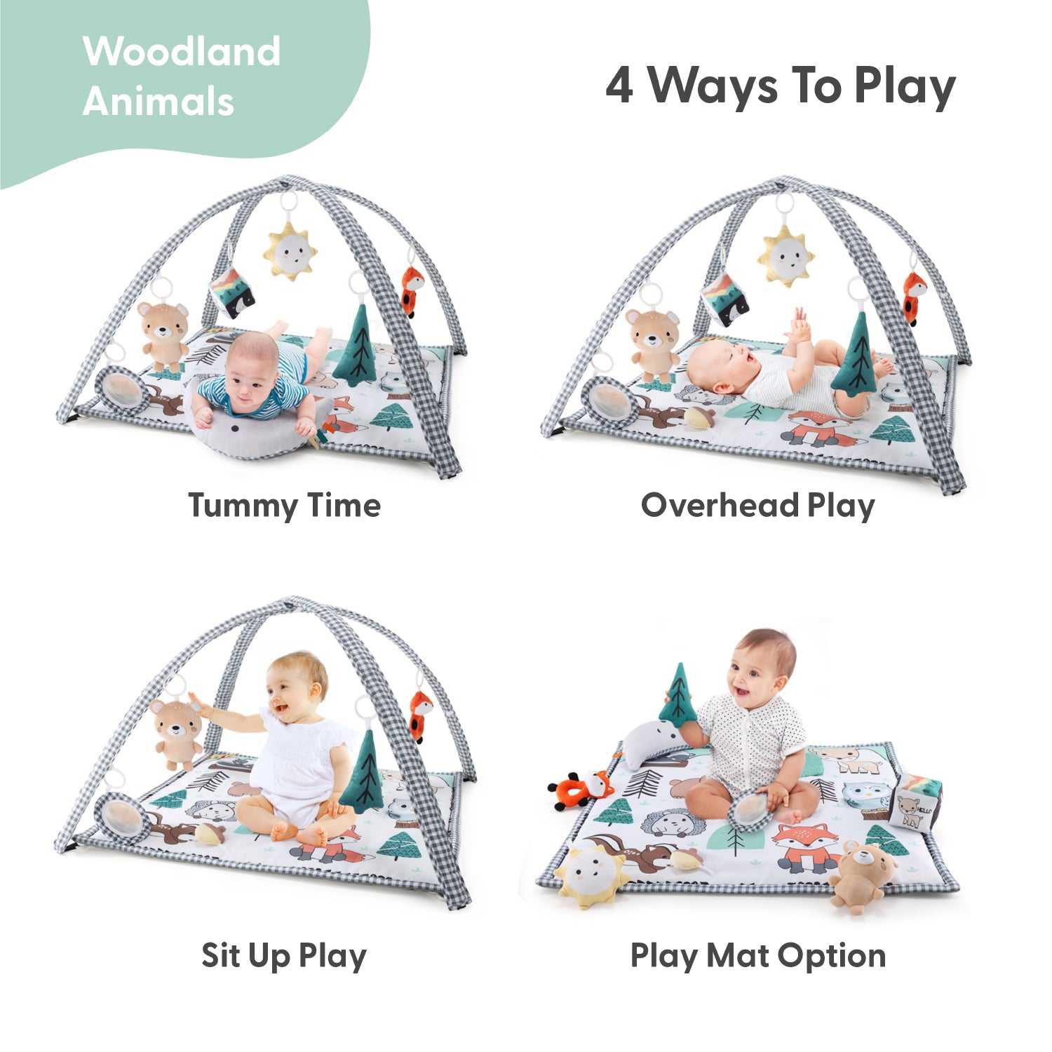 Woodland 7-in-1 Baby Activity Gym and Playmat - Image 3