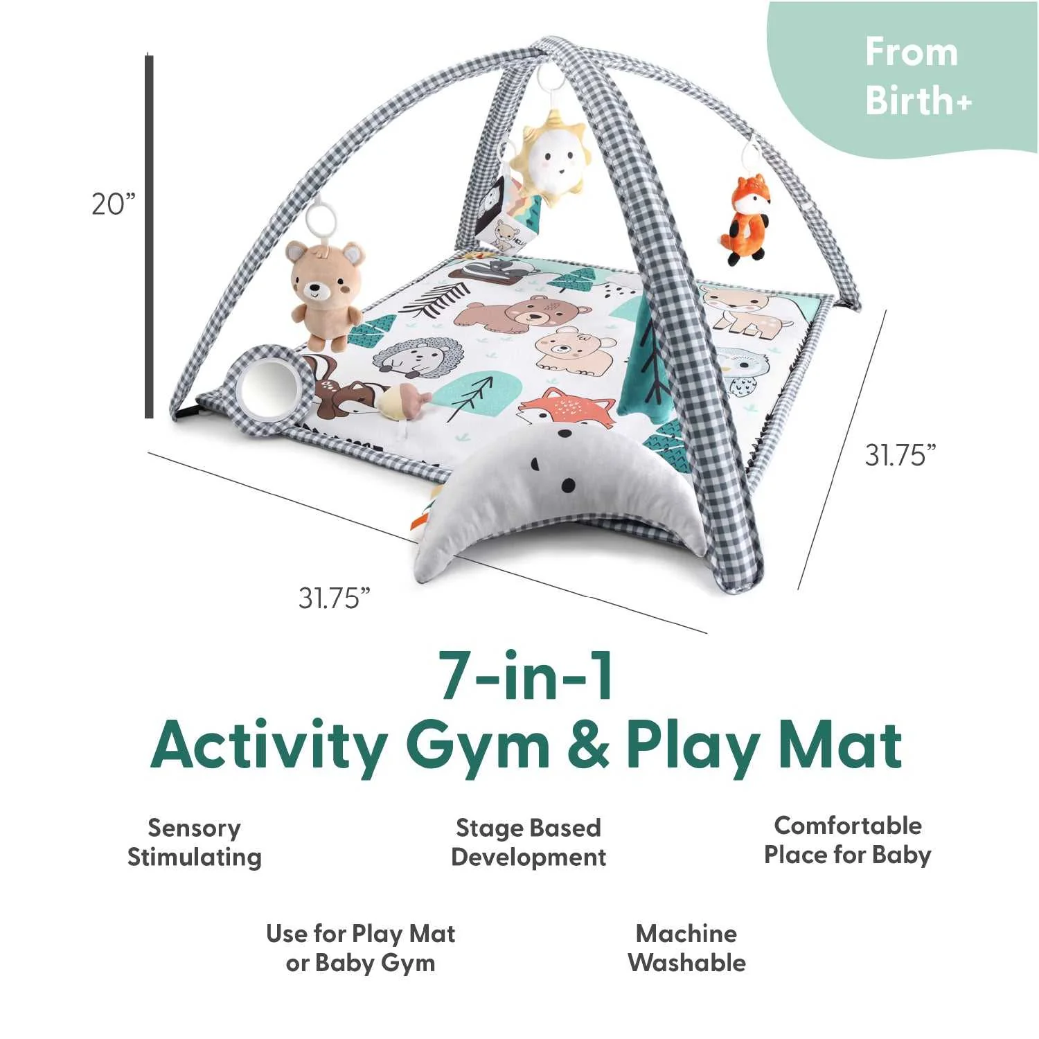 Woodland 7-in-1 Baby Activity Gym and Playmat - Image 4