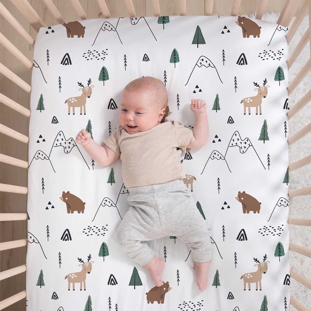 Woodland Camo 3 Piece Baby Crib Bedding Set for Boys - Image 3