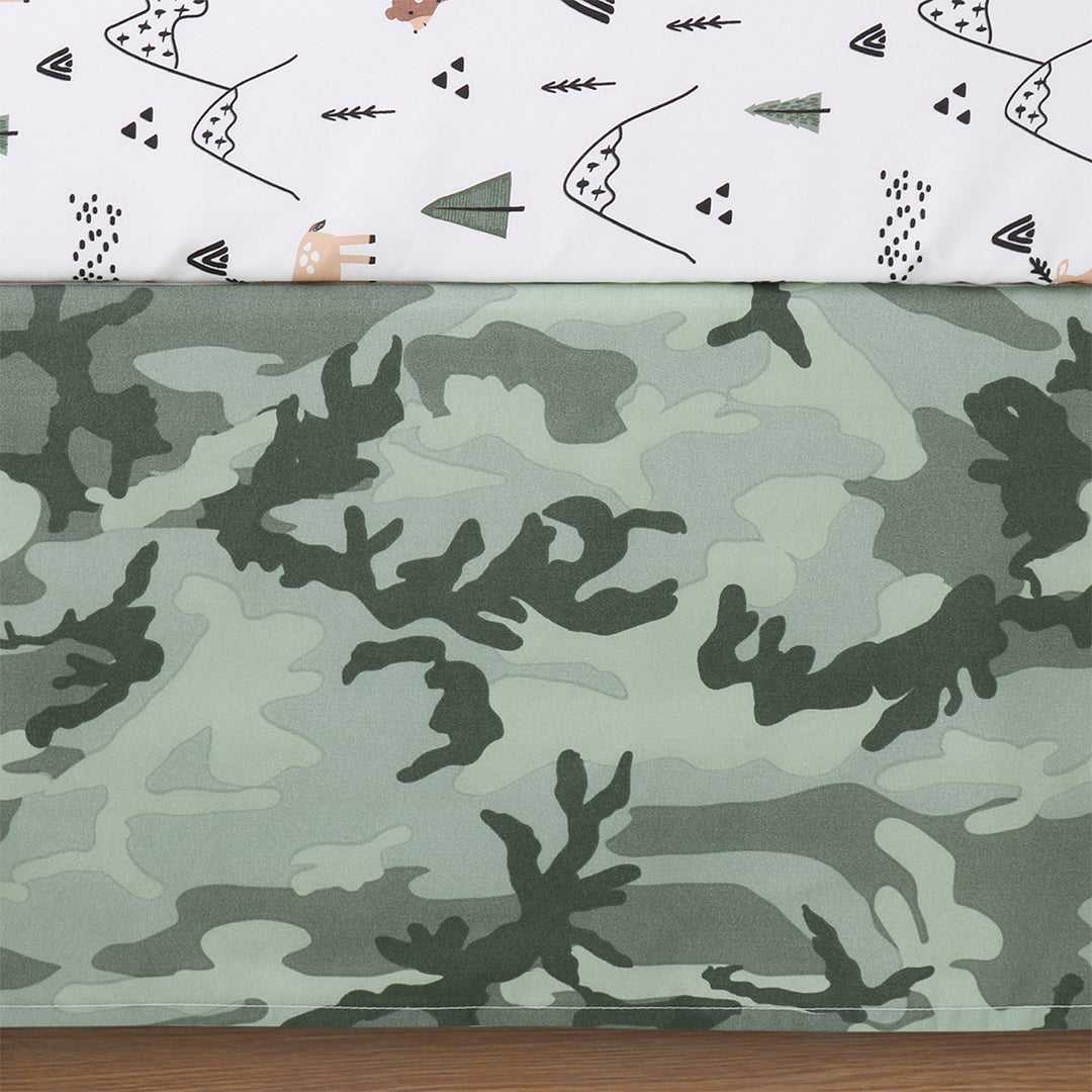 Woodland Camo 3 Piece Baby Crib Bedding Set for Boys - Image 4