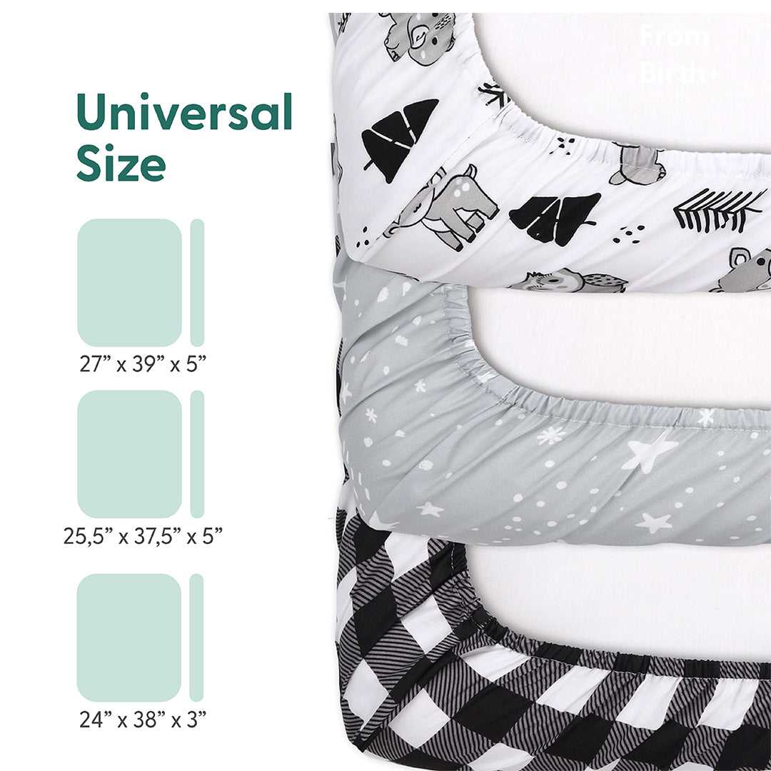 Woodland Playard Mini Crib Sheets, 3-Pack - Image 3
